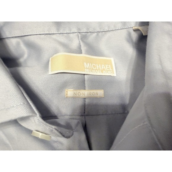 Michael Kors Men's Non-Iron Dress Shirt, 17 32/33, Light Blue, Long Sleeve - Picture 5 of 8